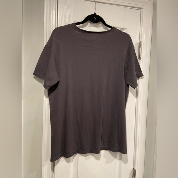 NWOT Madewell Size M Charcoal Gray Short Sleeve Crew Split Hem Pocket Tee Shirt - Picture 4 of 9